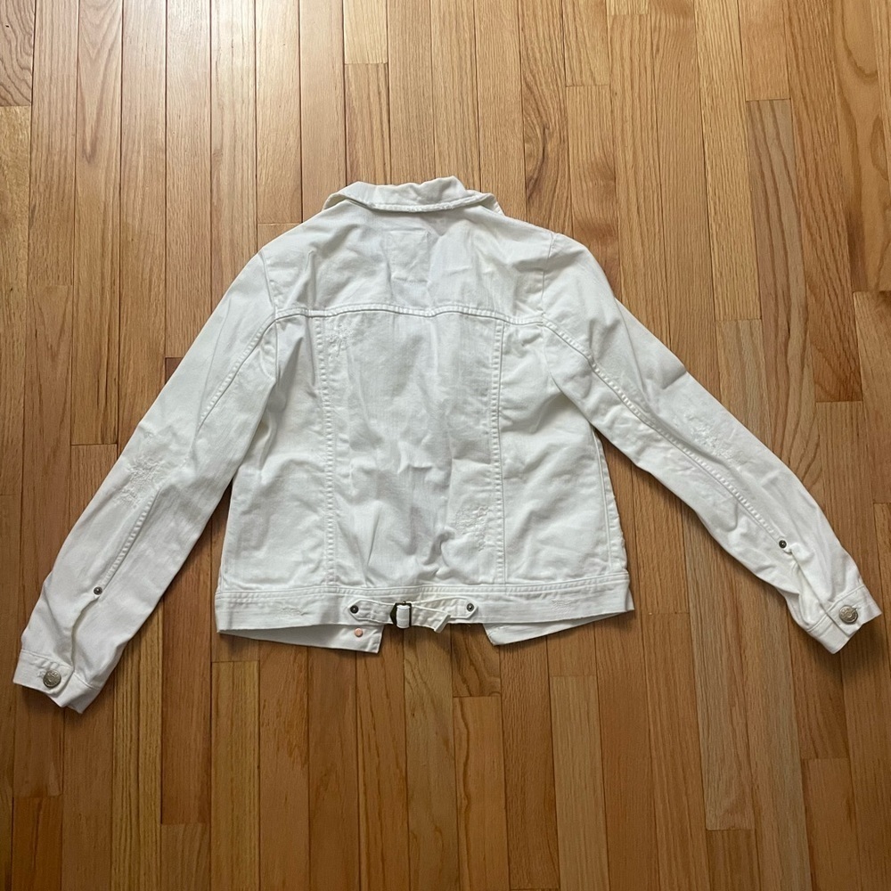 J Crew X-Small White Jean Jacket - Picture 6 of 7